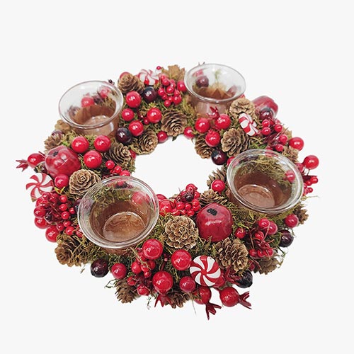 Christmas Candlestick MISTLETOE 39x14x7cm