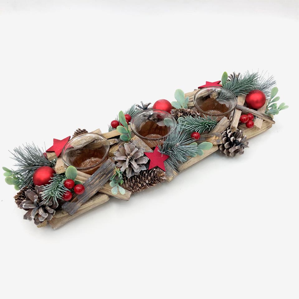 Castiçal de Natal MISTLETOE 39x14x7cm