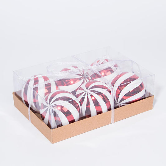 Conjunto de 6 Bolas de Natal CANDY D8cm