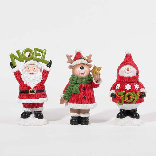 Conjunto de Bonecos Decorativos de Natal NOEL