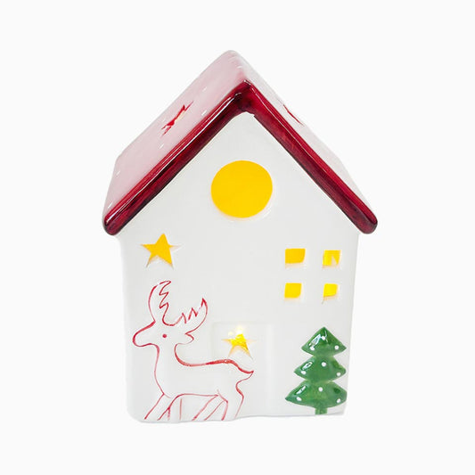 Casa de Natal Decorativa HYGGA com Luz LED 8.8x6.8x12cm