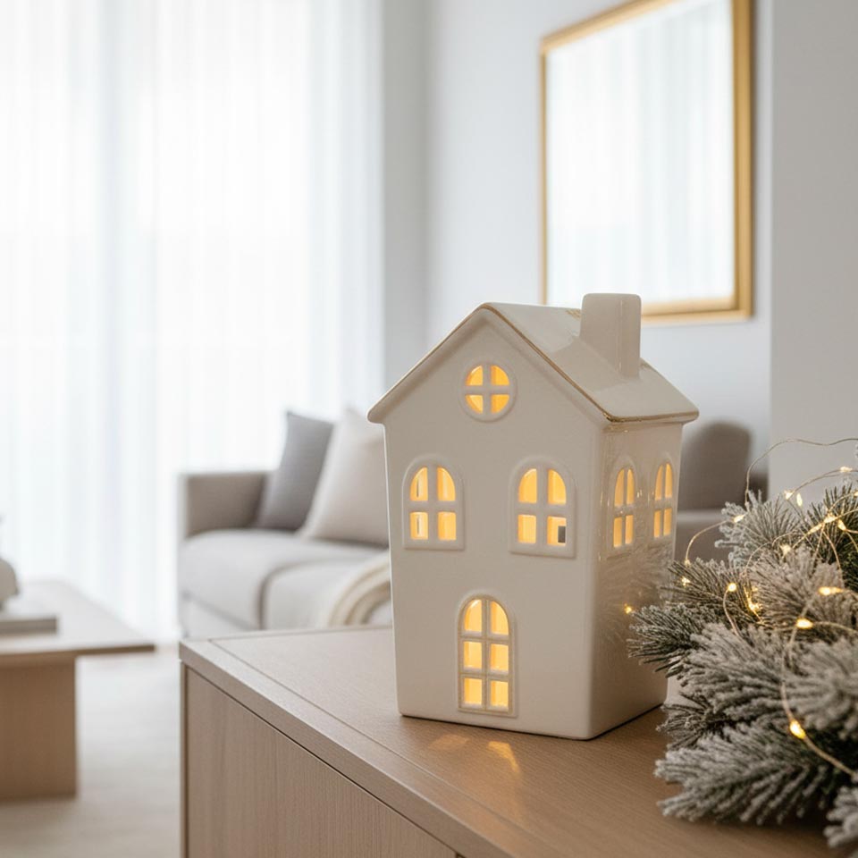 Casa Decorativa LITUS com Luz LED 10.4x7.2x17.5cm