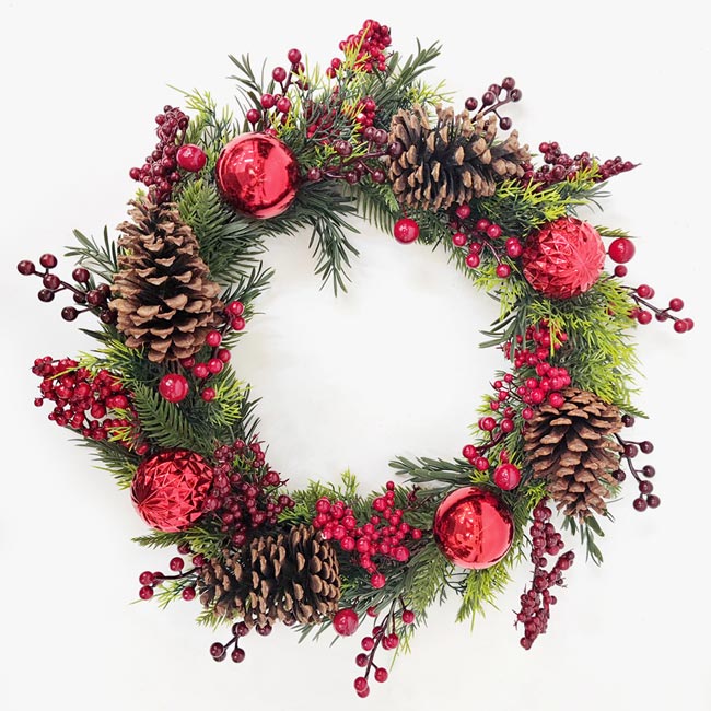 Coroa de Natal PINEBELLS Vermelho 48cm
