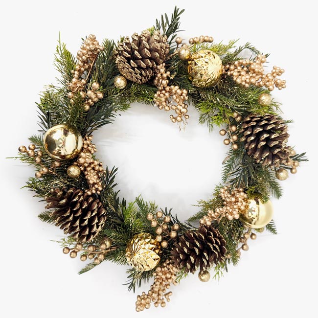 GOLDEN BERRIES Christmas garland D. 45cm