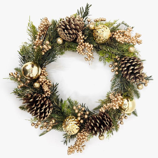 Coroa de Natal PINEBELLS Dourado 45cm
