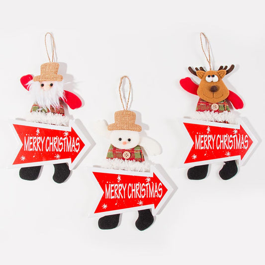 Decorativo de Natal MERRY CHRISTMAS 17x30cm