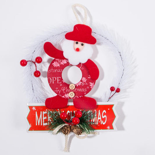 Christmas Wreath WHITE GNOME XMAS D.20cm