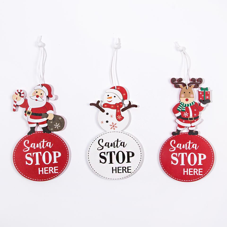 SANTA STOP HERE Christmas Ornament 8x14.5cm