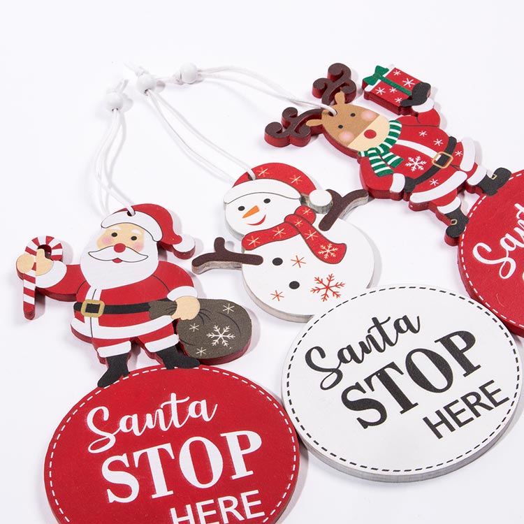 SANTA STOP HERE Christmas Ornament 8x14.5cm