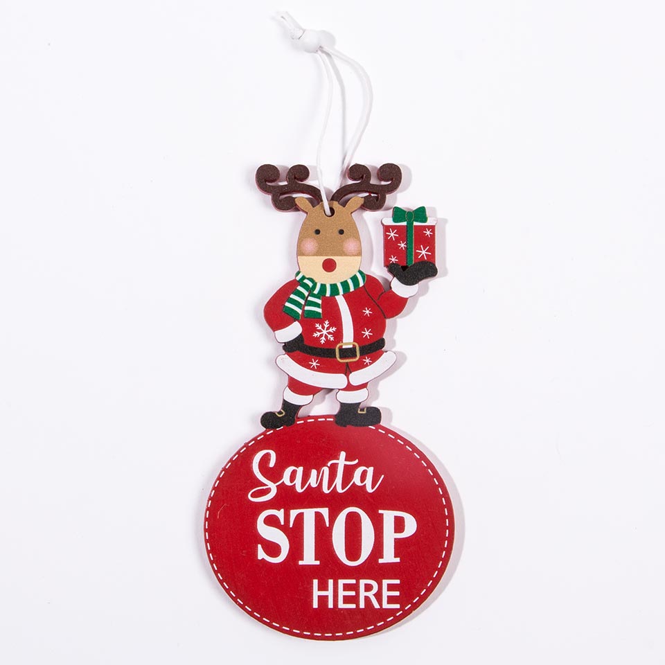 SANTA STOP HERE Christmas Ornament 8x14.5cm