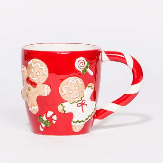 Caneca de Natal GINGERBREAD CANDYS Vermelha 33cl