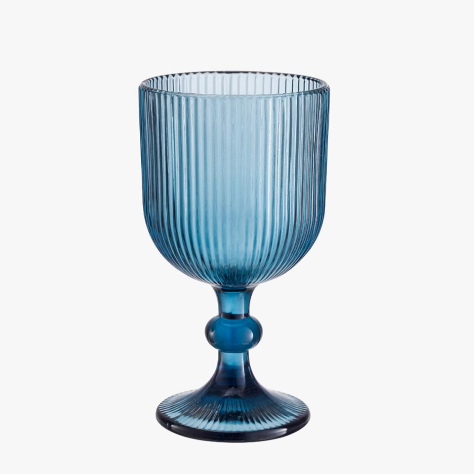 Conjunto de 6 Copos RIBBED Azul 24cl