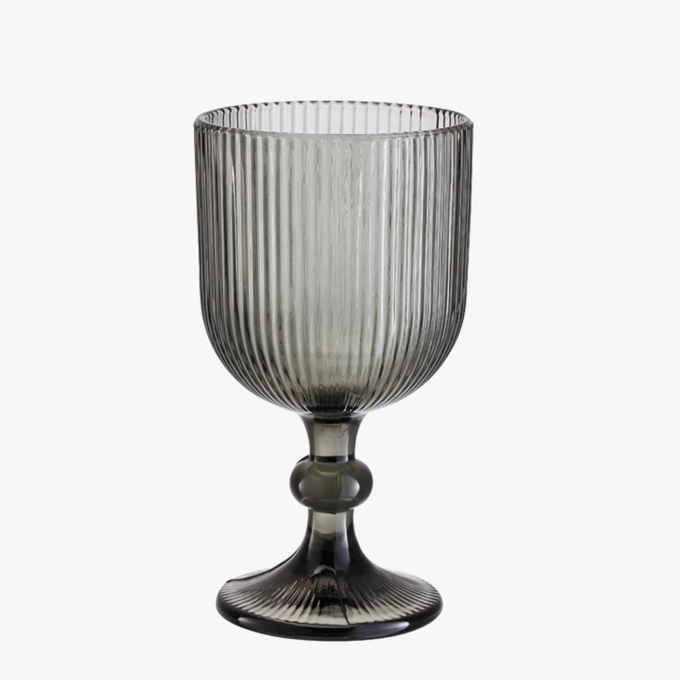 Conjunto de 6 Copos RIBBED Cinza 24cl
