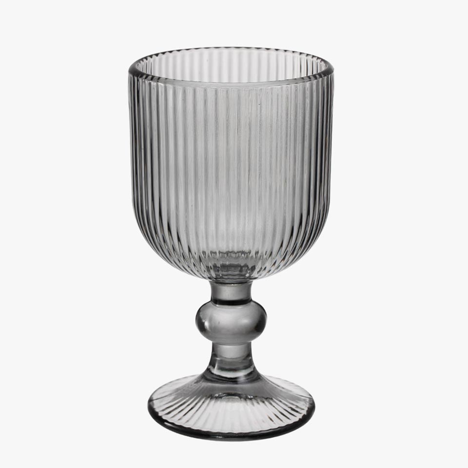 Conjunto de 6 Copos RIBBED Cinza 35cl