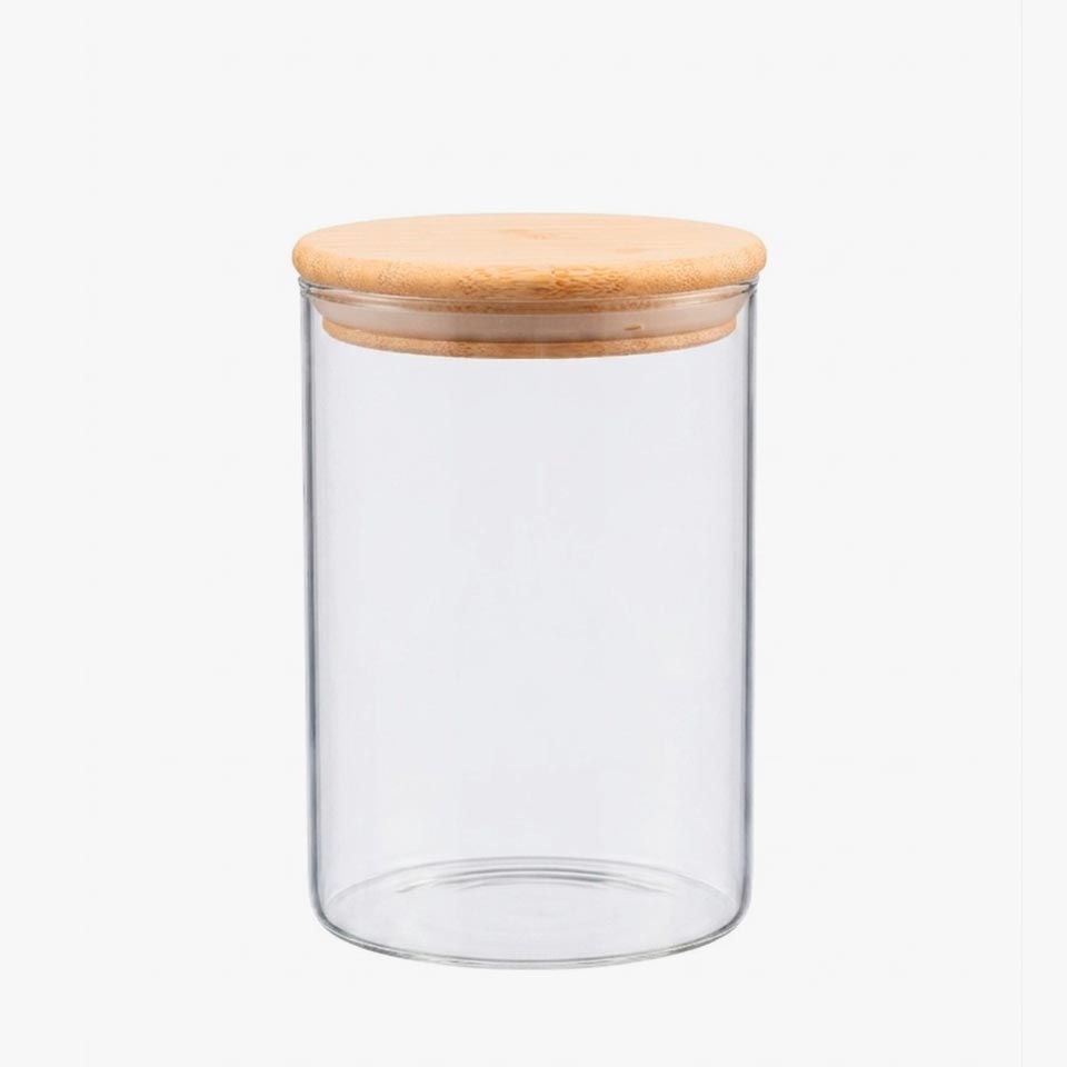 Frasco de vidro NATURE BAMBU Redondo 1L