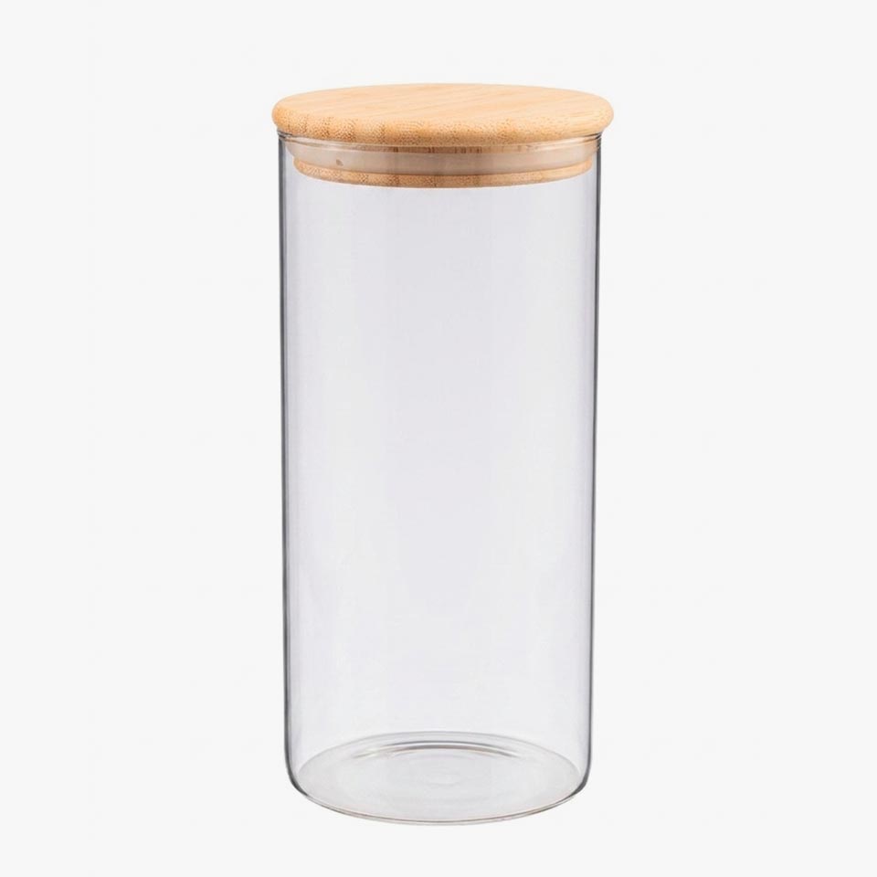 Frasco de vidro NATURE BAMBU Redondo 1,5L