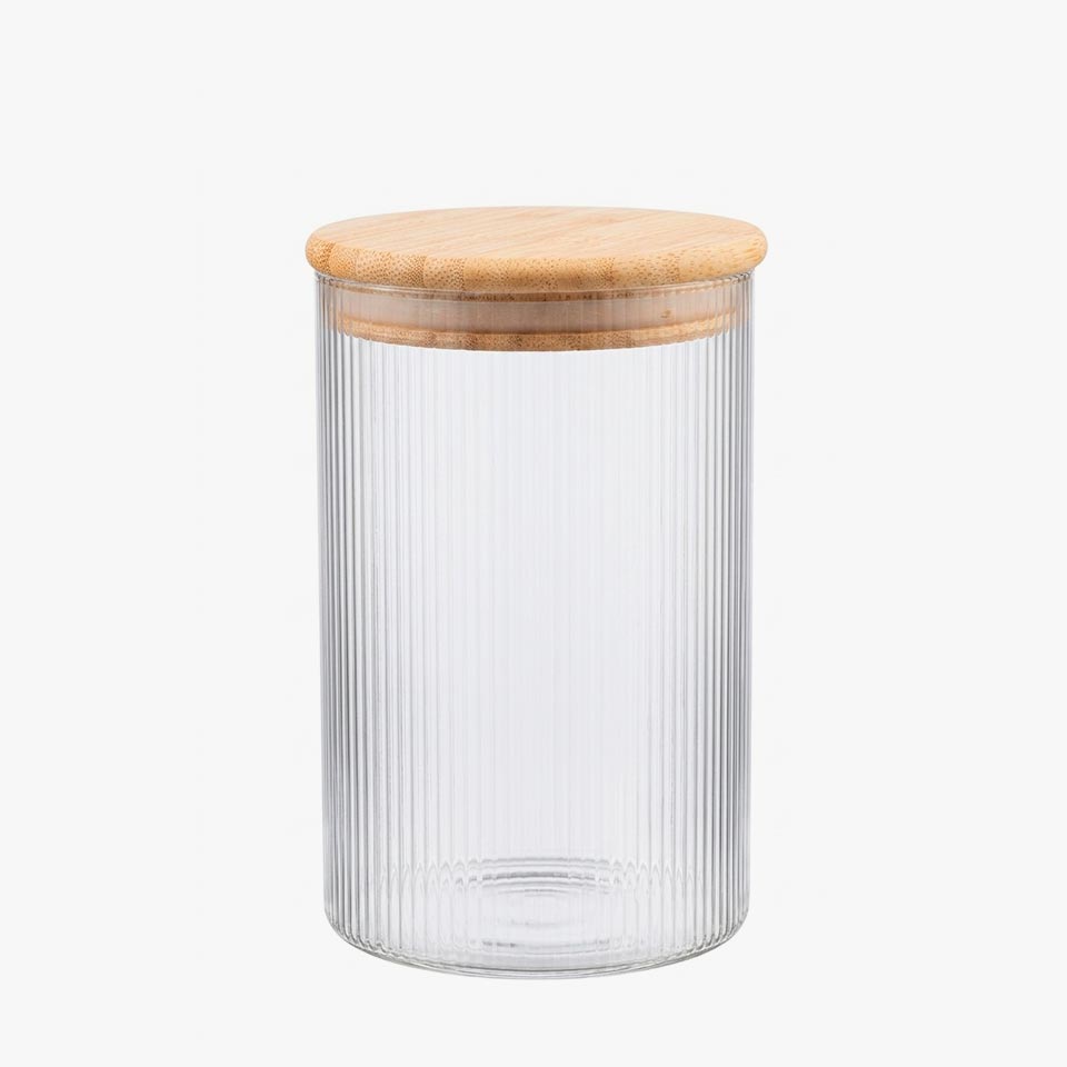 Frasco de vidro NATURE BAMBU Nervuras 1L