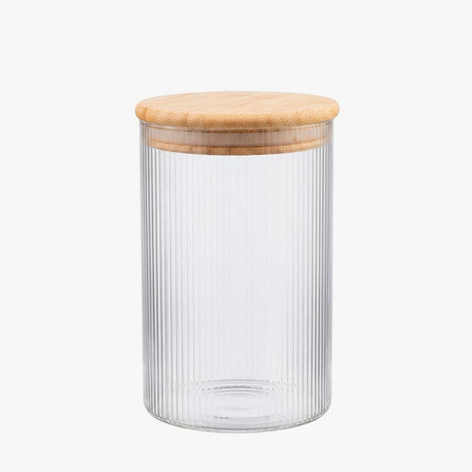 Frasco de vidro NATURE BAMBU Nervuras 1L