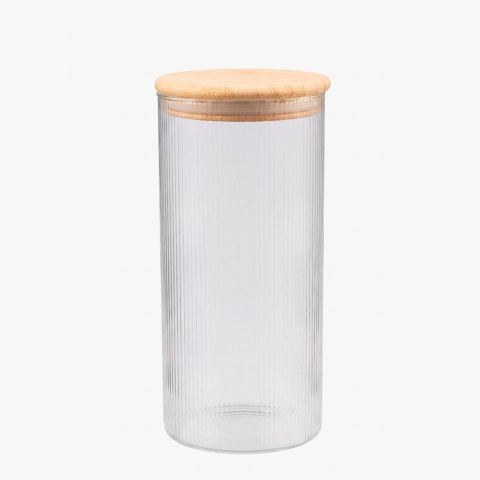 Frasco de vidro NATURE BAMBU Nervuras 1,5L