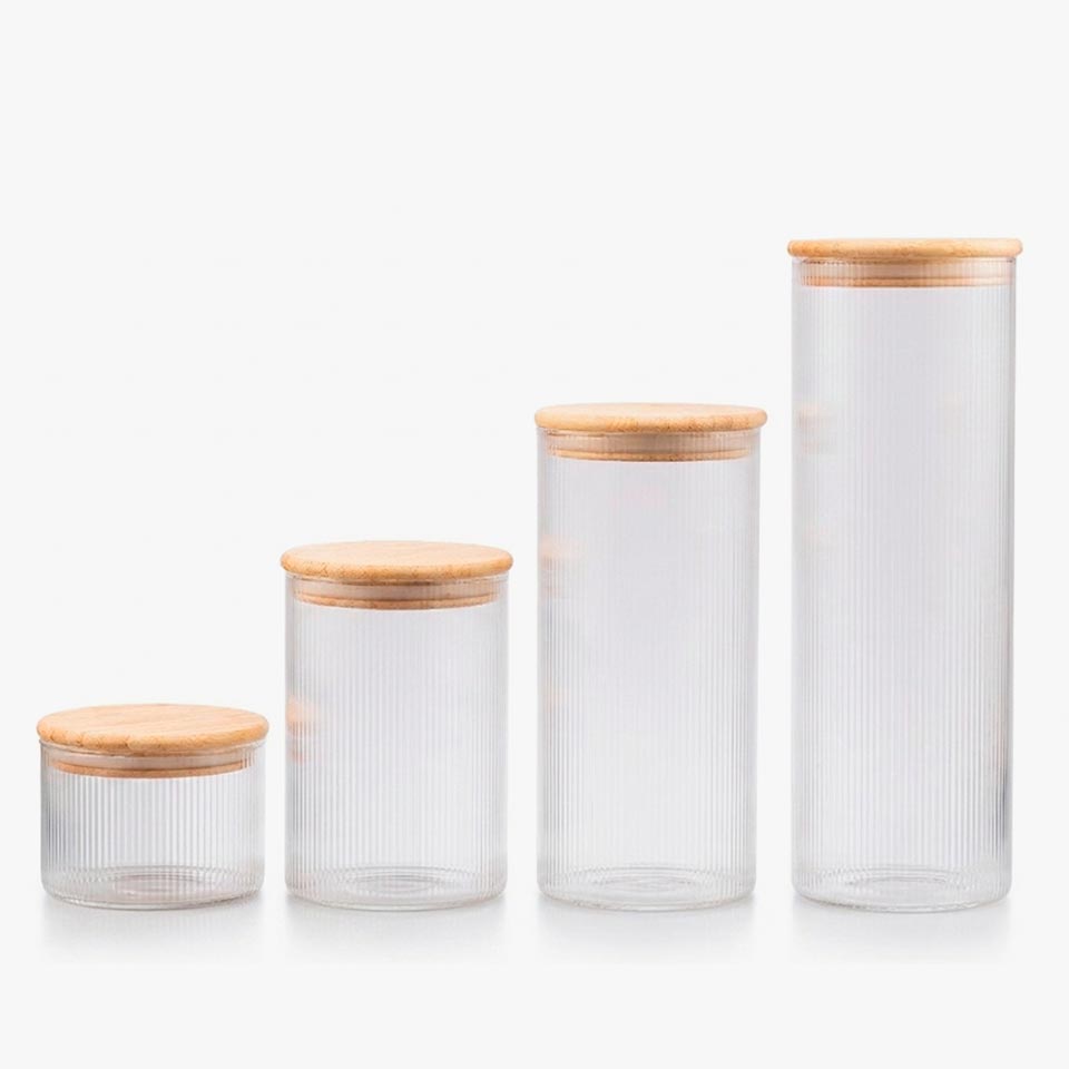 Frasco de vidro NATURE BAMBU Nervuras 2L