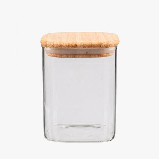 Frasco de vidro NATURE BAMBU Quadrado 1L
