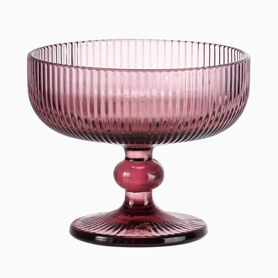 Conjunto 6 Taças de Sobremesa RIBBED Rosa 26cl