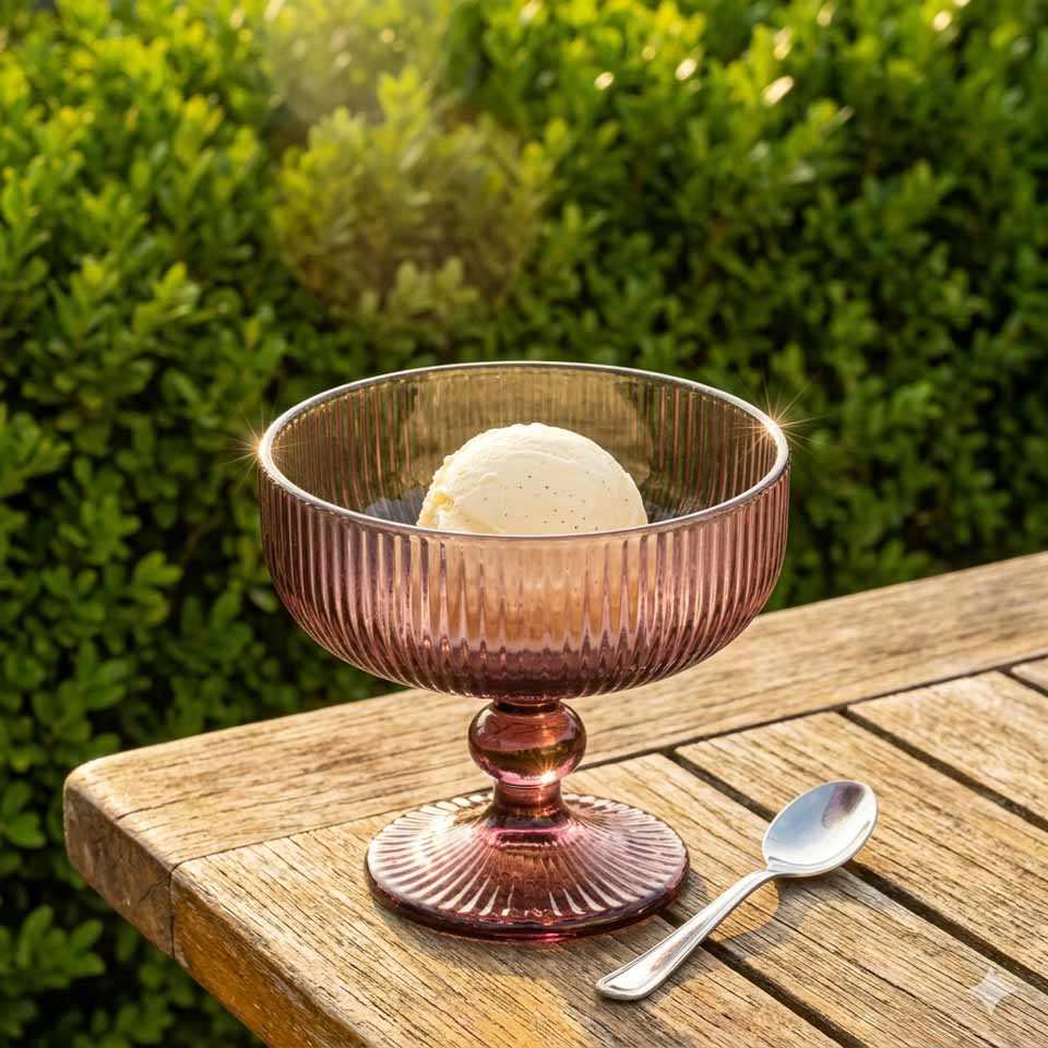 Conjunto 6 Taças de Sobremesa RIBBED Rosa 26cl