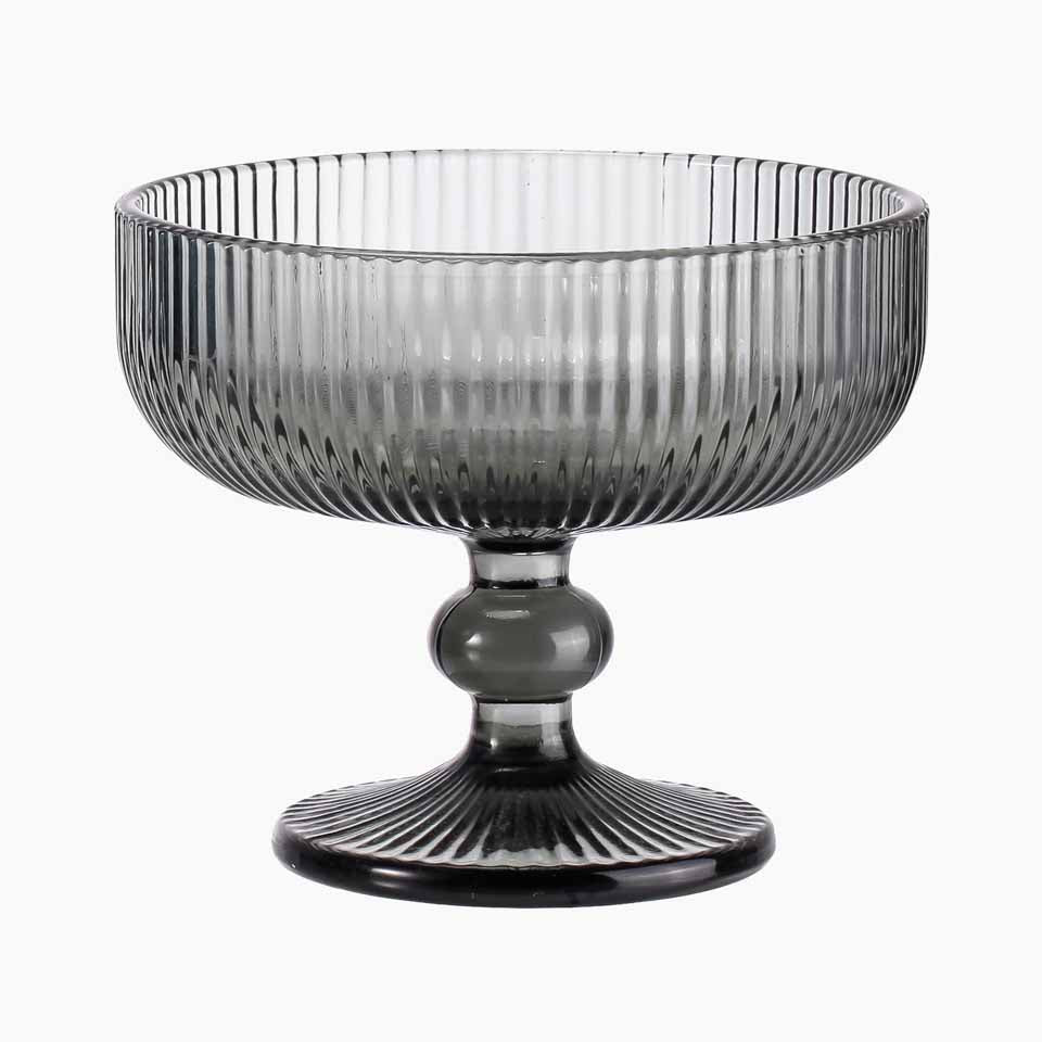 Conjunto 6 Taças de Sobremesa RIBBED Cinza 26cl