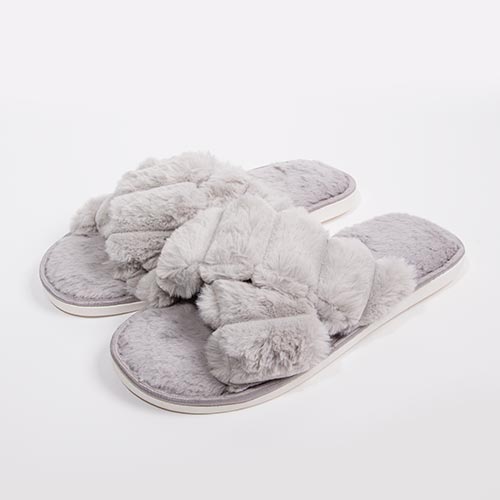 Chinelos de Quarto FLUFFY Cinza