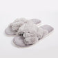 FLUFFY Grey Bedroom Slippers