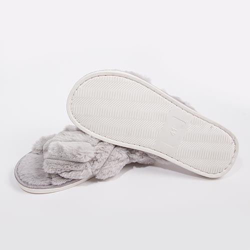 FLUFFY Grey Bedroom Slippers