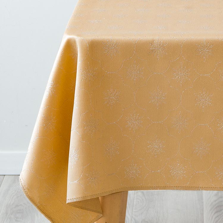 Toalha de Mesa FESTIVE Dourada Com Flocos 140x200cm