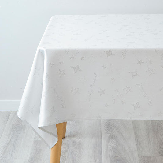 Toalha de Mesa FESTIVE Branca Com Estrelas 140x200cm