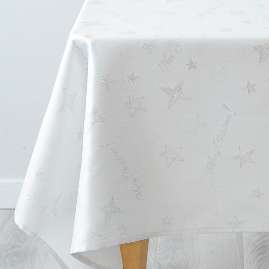 Toalha de Mesa FESTIVE Branca Com Estrelas 140x200cm