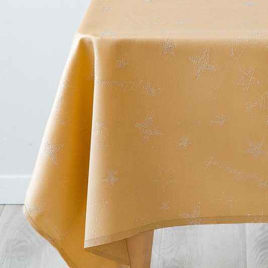 Toalha de Mesa FESTIVE Dourada Com Estrelas 140x250cm