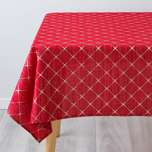 Toalha de Mesa FESTIVE Vermelha Com Losangos 140x250cm