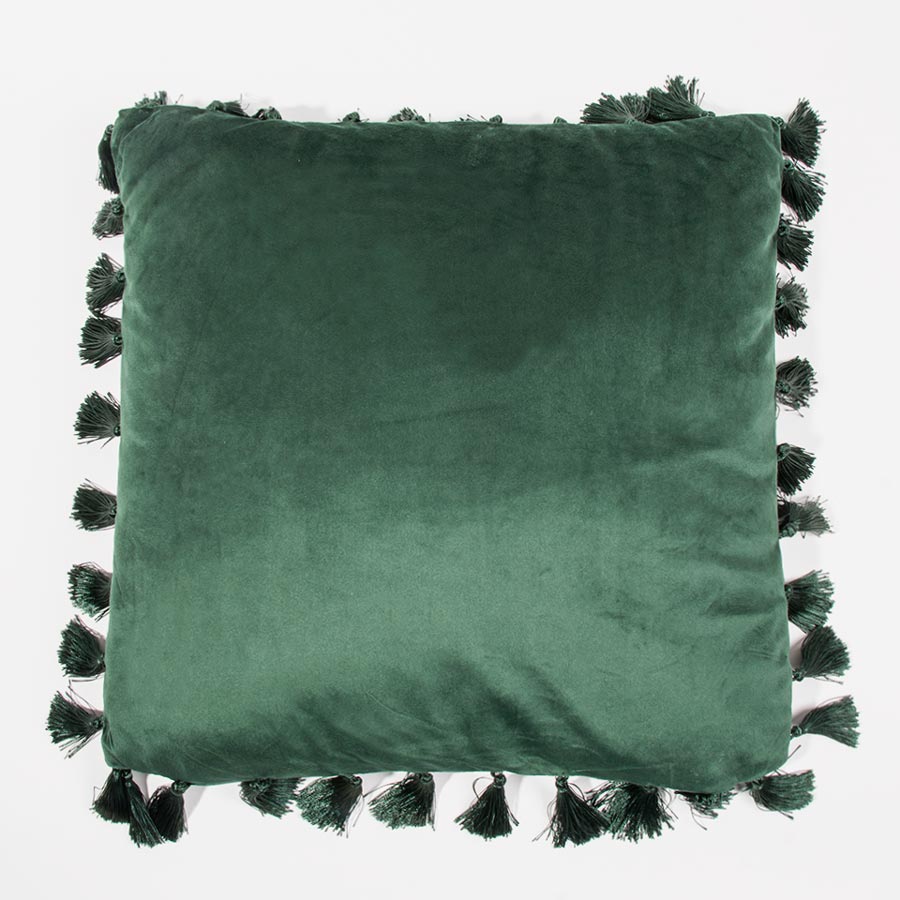 Almofada Decorativa FRANGE Verde Escuro 45x45cm