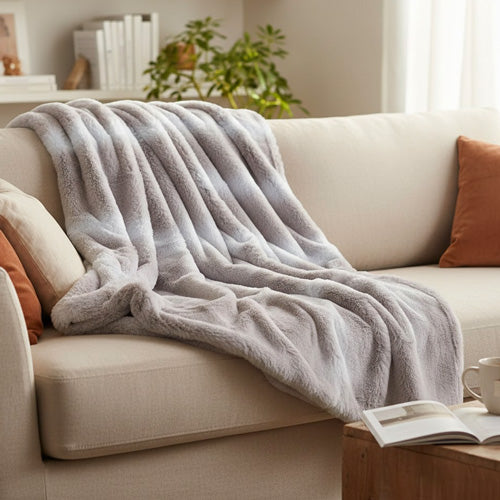 Manta FUR Cinza Claro 125x150cm