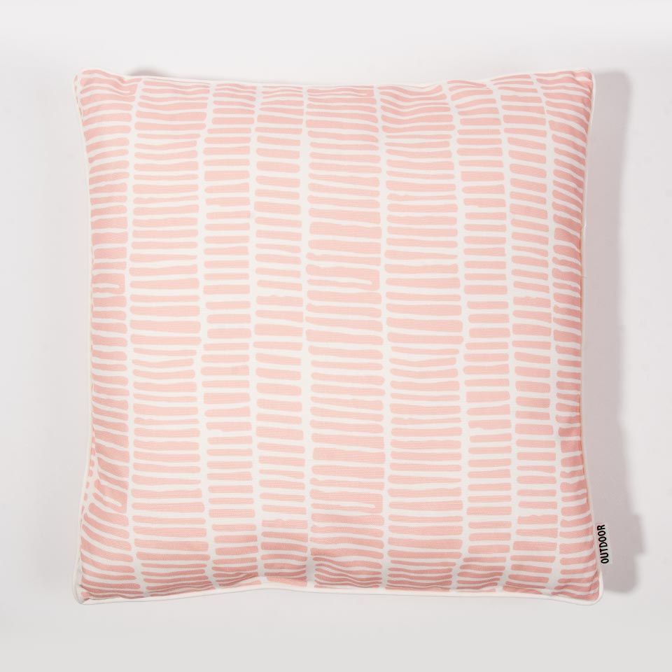 CROSS SRIPES Pink Waterproof Cushion 45x45cm