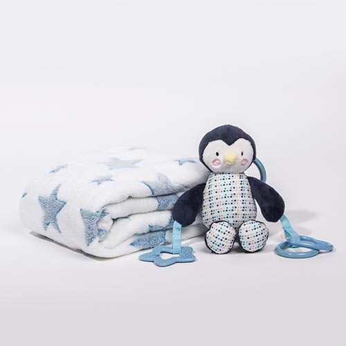 Manta com Brinquedo de Primeira Atividade DARK NAVY PENGUIN