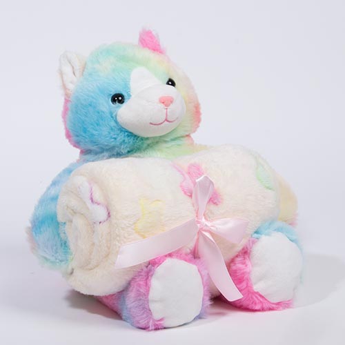 Manta com Peluche RAINBOW CAT