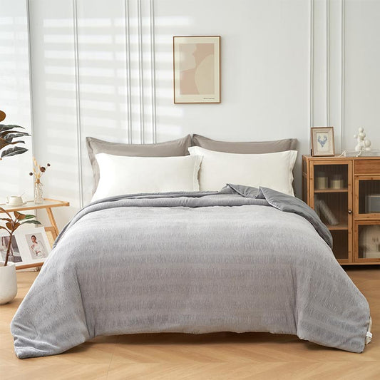 Grey PADDED Bedspread 220x240cm