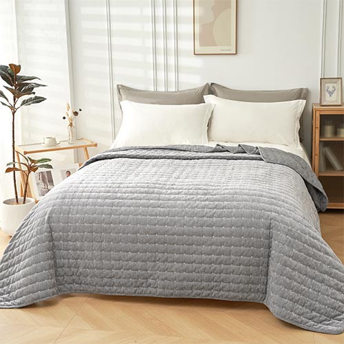 SOFTY Grey Bedspread 220x240cm