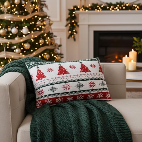 Almofada Decorativa TREE WITH SNOWFLAKE 60x40cm