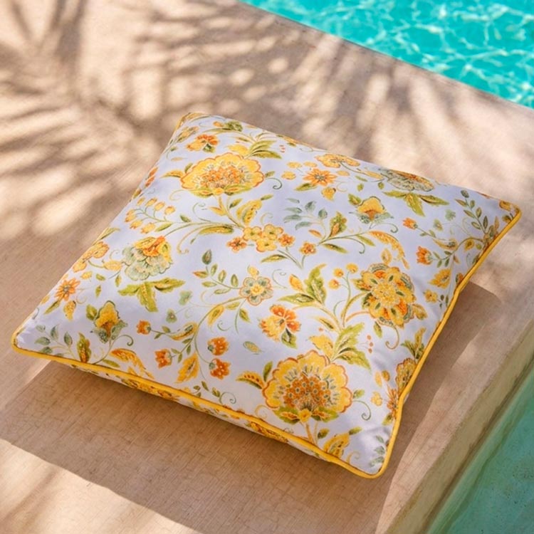 Waterproof Boston Yellow Cushion 45x45cm