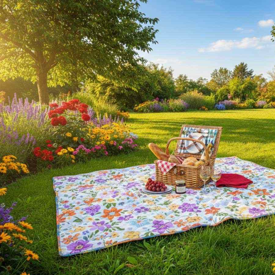 Manta para Picnic FLOWERS 150x200cm