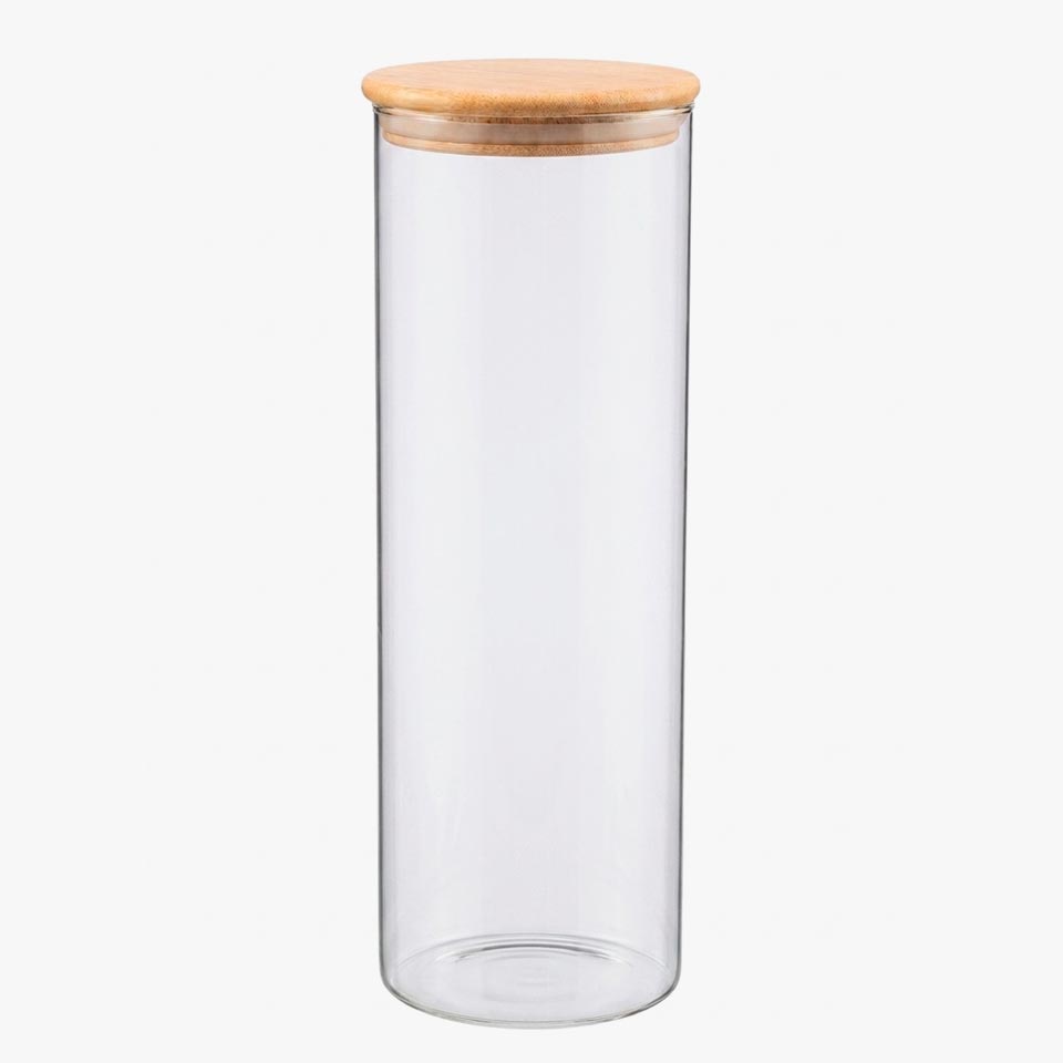 Frasco de vidro NATURE BAMBU Redondo 2L