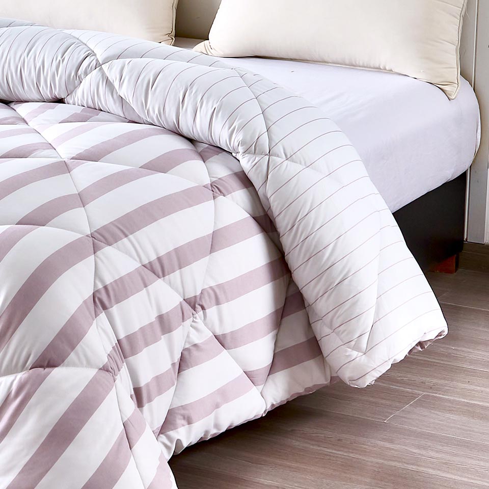 Edredão Reversível STRIPES 220x220cm Rosa
