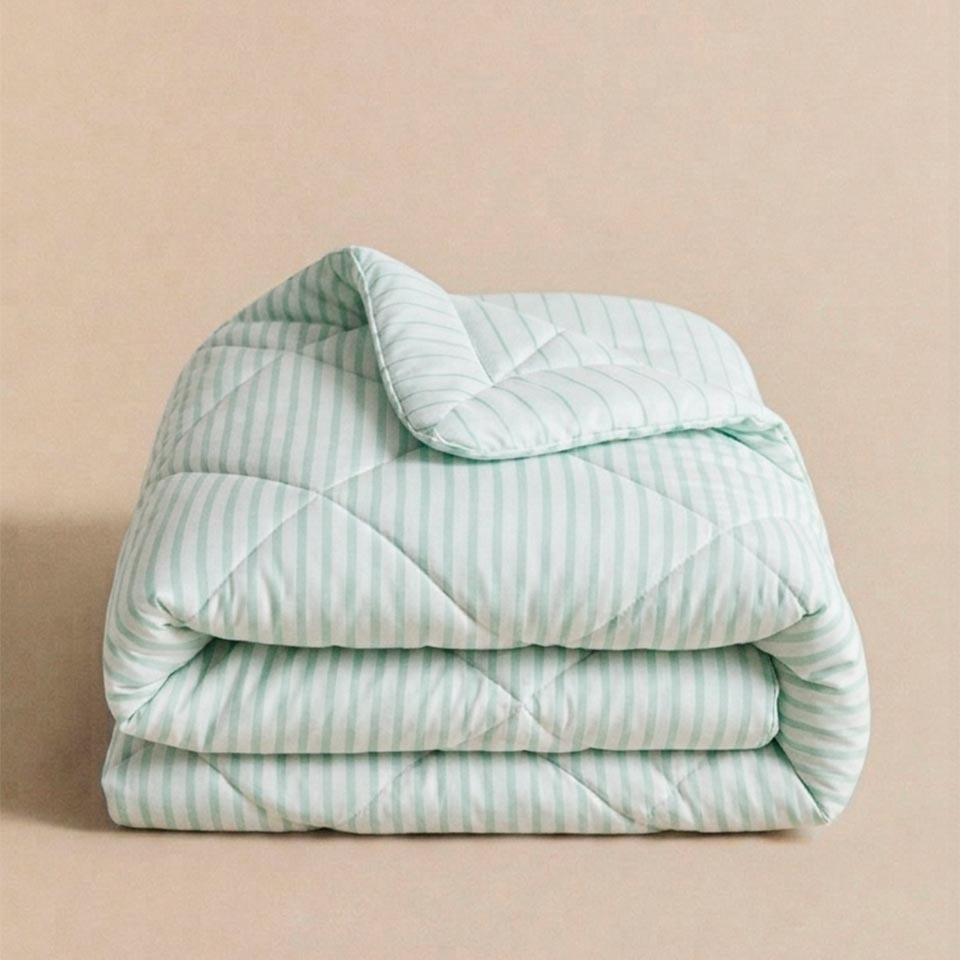 Edredão Reversível STRIPES 220x220cm Verde