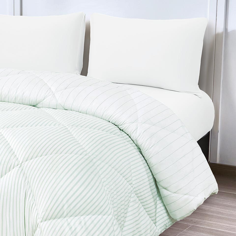 Edredão Reversível STRIPES 220x220cm Verde